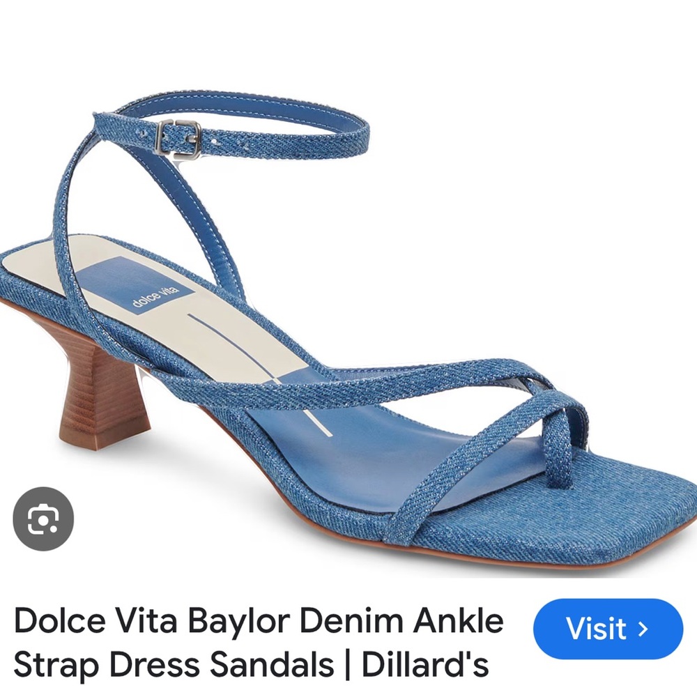 Dolce Vita Baylor denim kitten heel sandal 6.5 worn once